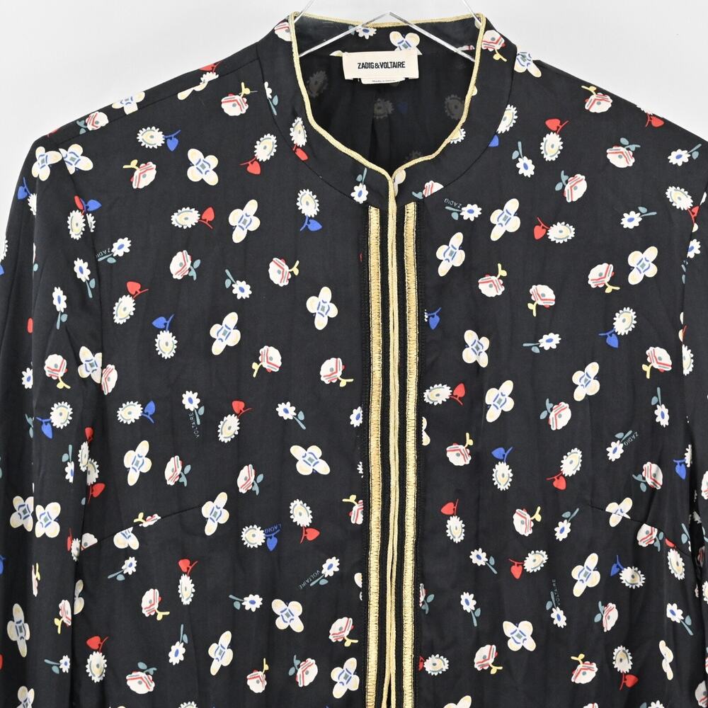 Zadig & Voltaire Black Floral-Print Zip Jacket - Picture 10 of 14